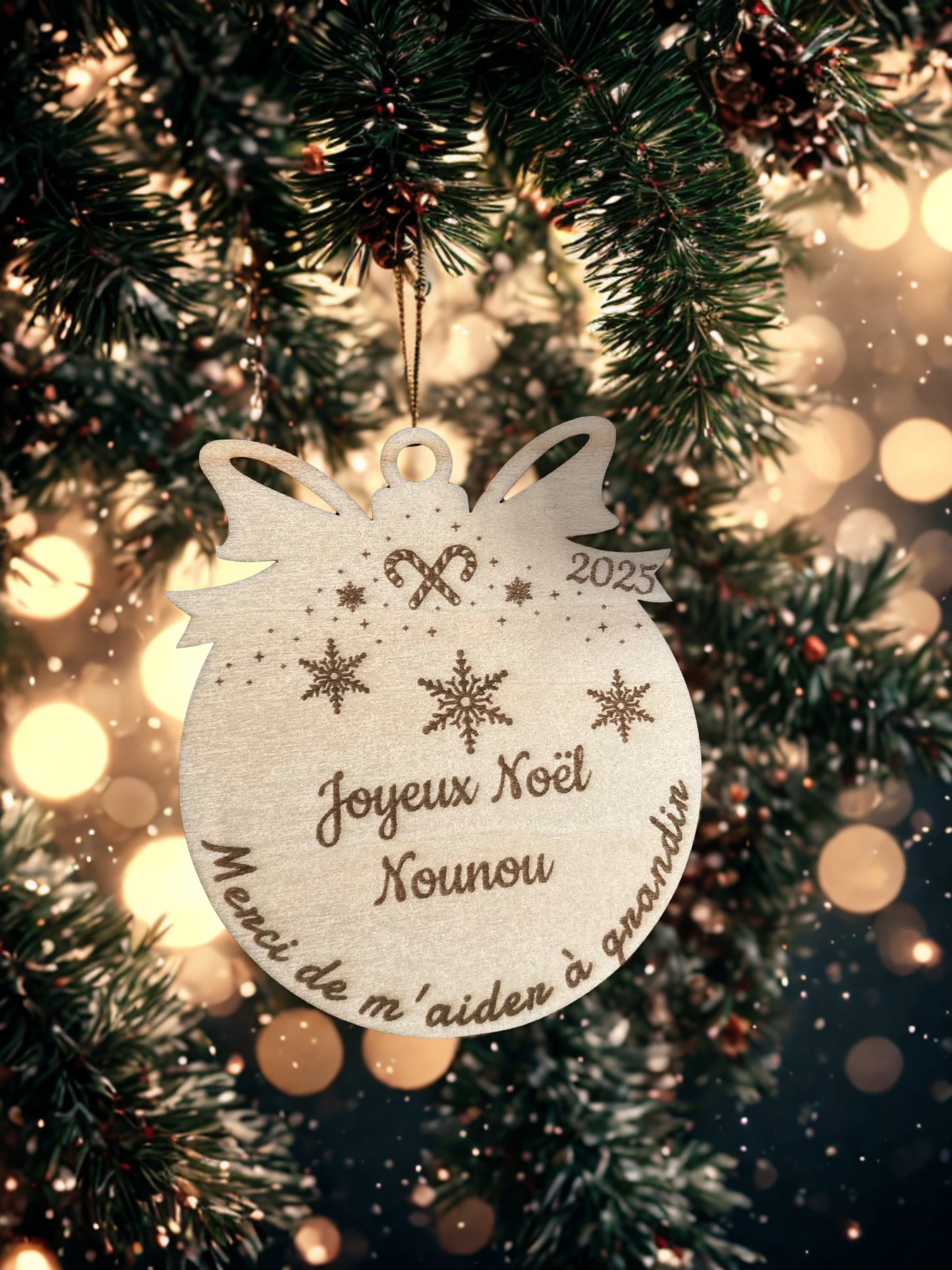 Décoration de Noël personnalisée en bois