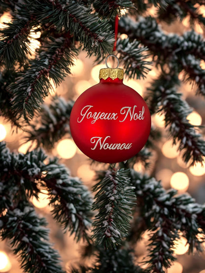 Boule de Noël en verre gravée