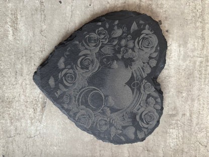 🖤 Dessous de verre en ardoise personnalisables – Élégance naturelle & unique