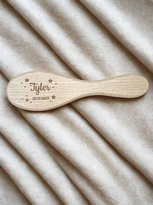 Set Brosse & Peigne Bébé en Bois – Personnalisé