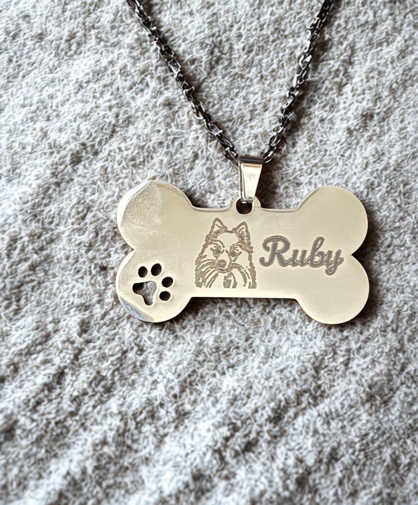 🐶 Médaille Chien Personnalisable – Médaille Os Gravée