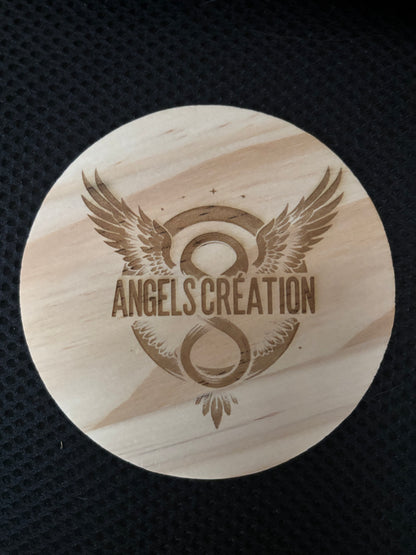 Dessous de verre en bois gravé personnalisable – Cadeau artisanal & naturel