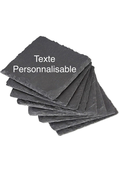 🖤 Dessous de verre en ardoise personnalisables – Élégance naturelle & unique