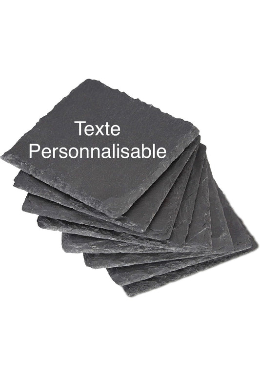 🖤 Dessous de verre en ardoise personnalisables – Élégance naturelle & unique