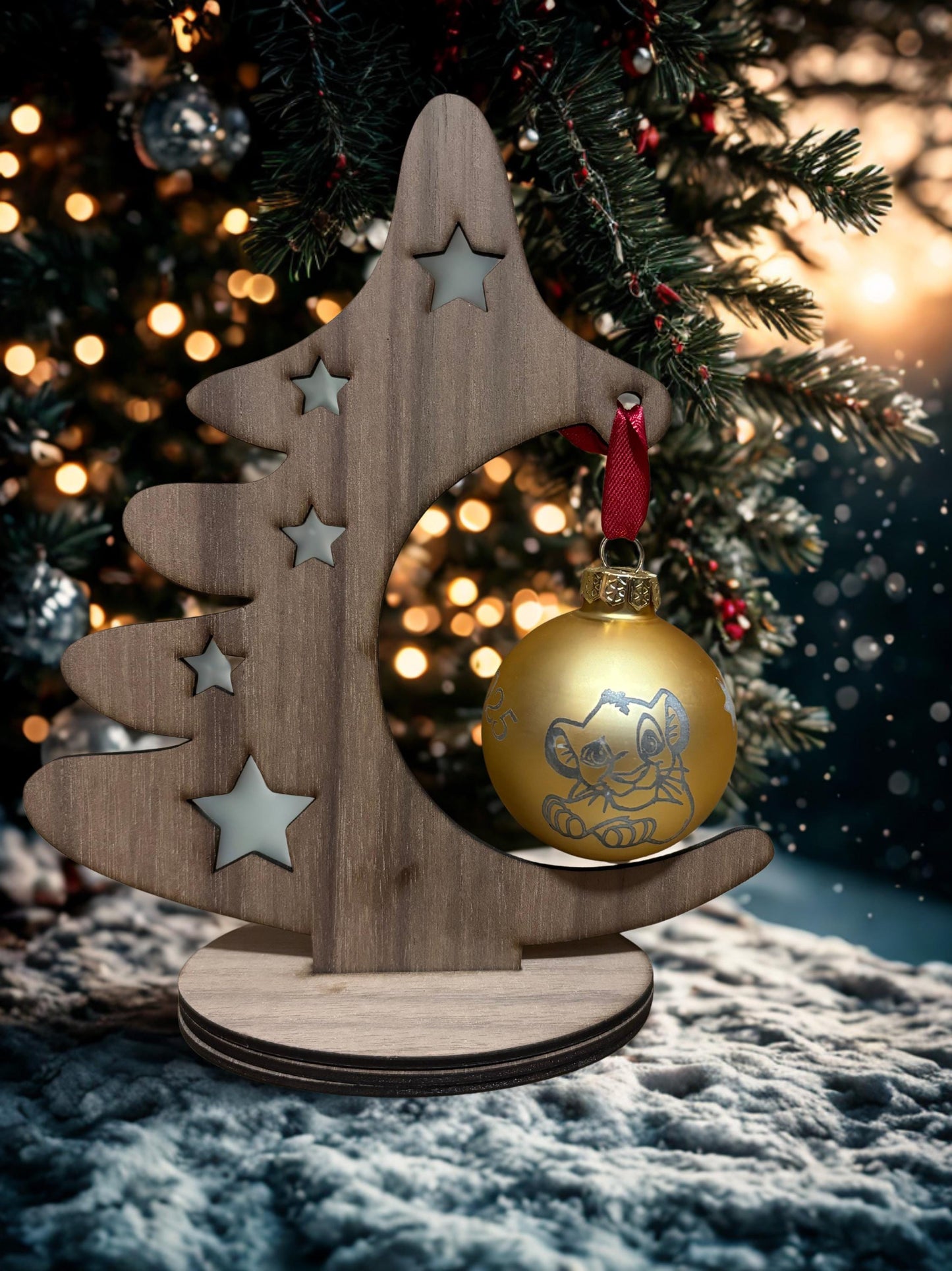 Boule de Noël en verre gravée