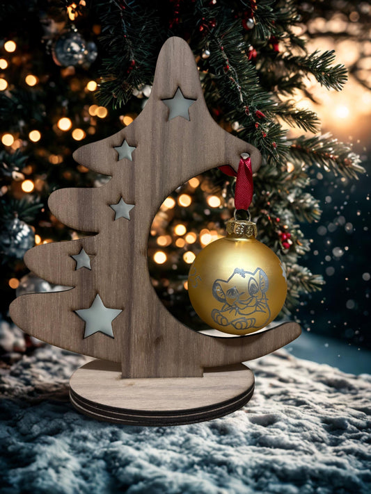 Boule de Noël en verre gravée